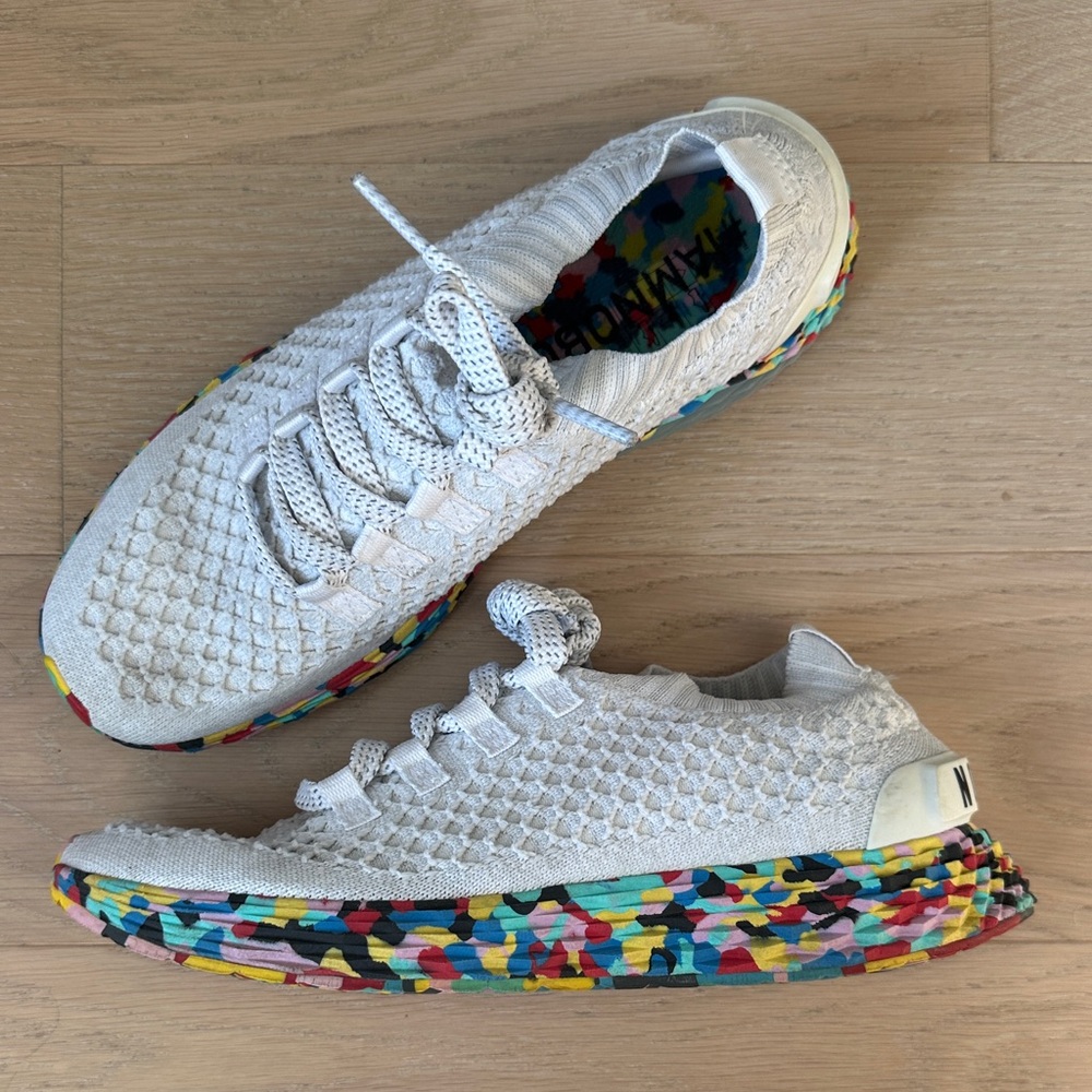 NOBULL White Knit All Day Runners with Colorful Sole